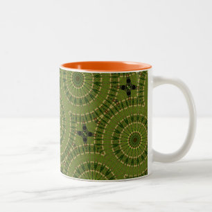 Tasse 2 Couleurs Mandala de la roue verte / Grünes Rad Mandala