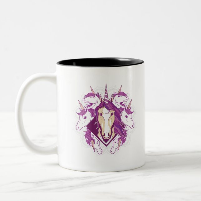 Tasse 2 Couleurs Mandala de licorne (Gauche)