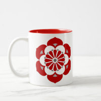 Mandala Fleur de Lotus, Rouge Foncé, Gris et Blanc