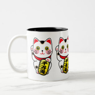 Tasse 2 Couleurs Maneki Neko Japon Chat chanceux