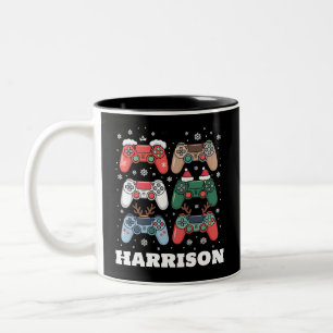 Tasse 2 Couleurs Manette de jeu personnalisée Santa pour joueur Noë
