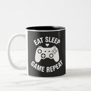 Tasse 2 Couleurs Manger Dormir Jouer Répéter - Conception de citati