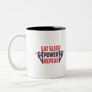 Tasse 2 Couleurs mangez dormir Power répéter Funny Lineman cadeau p