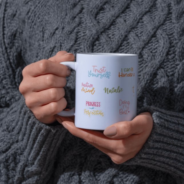 Tasse 2 Couleurs Manifestation personnalisée Affirmation (Créateur téléchargé)
