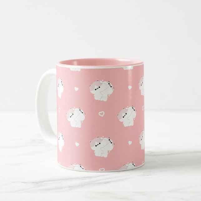 Tasse 2 Couleurs Manx Cat Couple Muple (Devant gauche)