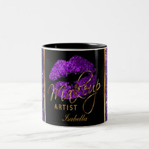 Tasse 2 Couleurs Maquillage Artiste Parties scintillant violet lèv