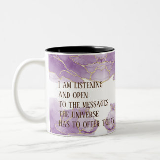 Tasse 2 Couleurs Marbre d'Affirmation Positive Vert/Or