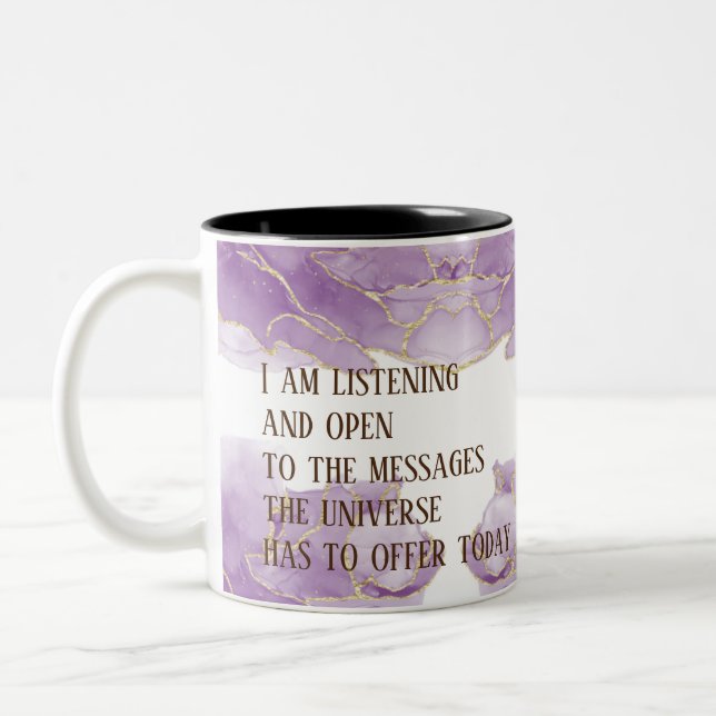 Tasse 2 Couleurs Marbre d'Affirmation Positive Vert/Or (Gauche)