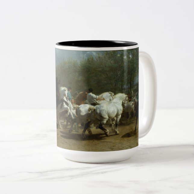 Tasse 2 Couleurs Marché du cheval (par Rosa Bonheur) (Devant droit)
