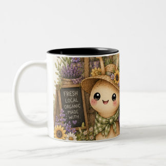 Tasse 2 Couleurs Marché fermier fantaisiste Art aquarelle escargot