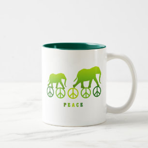 Tasse 2 Couleurs Marcher les éléphants en paix
