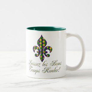 Tasse 2 Couleurs Mardi gras Fleur d1 de Rouler de Temps de fèves d