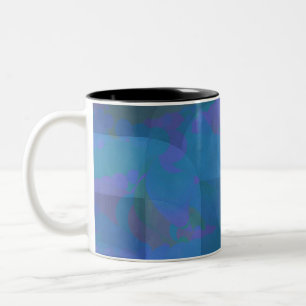 Tasse 2 Couleurs Marées d'azur - Géométrie Abstraite océanique