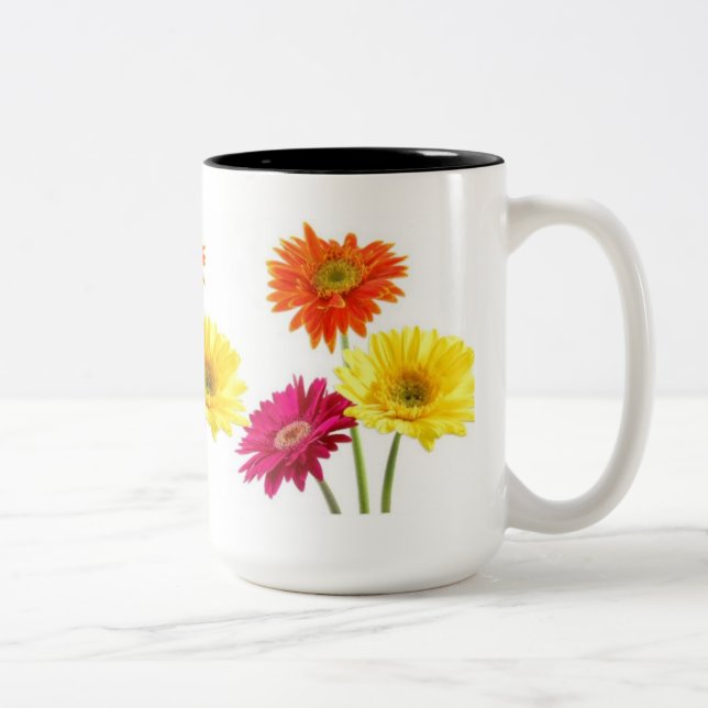 Tasse 2 Couleurs Marguerites de Gerbera (Droit)