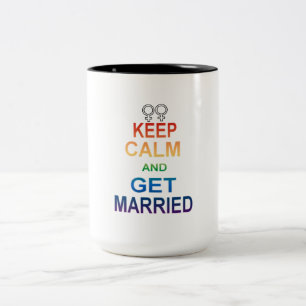Tasse 2 Couleurs MARIAGE GAY égalité Keep Calm Gay Marié