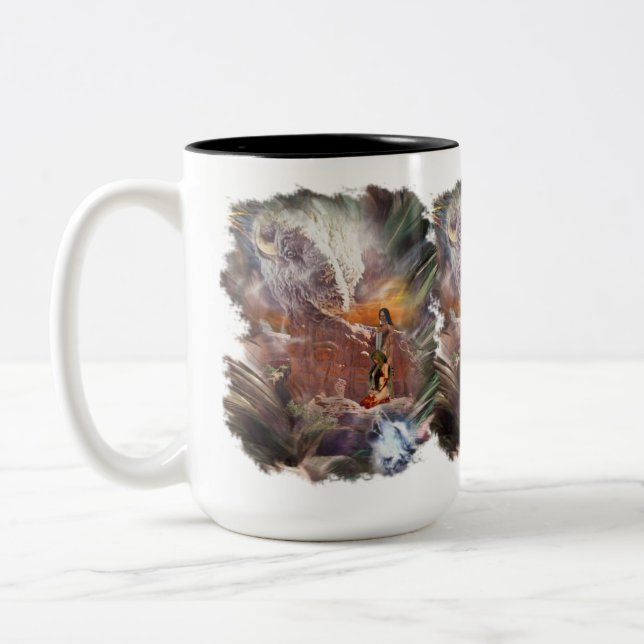 Tasse 2 Couleurs Mariage indien américain Night Vignette (Gauche)