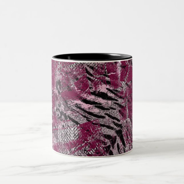 Tasse 2 Couleurs Maroon gris léopard tacheté (Centre)