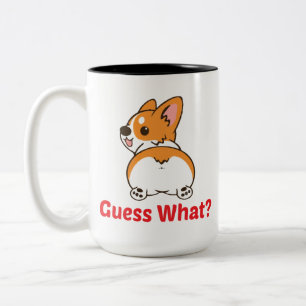 Tasse 2 Couleurs Marrant Moulin De Corgi, Devinez Quoi ? Corgi Butt