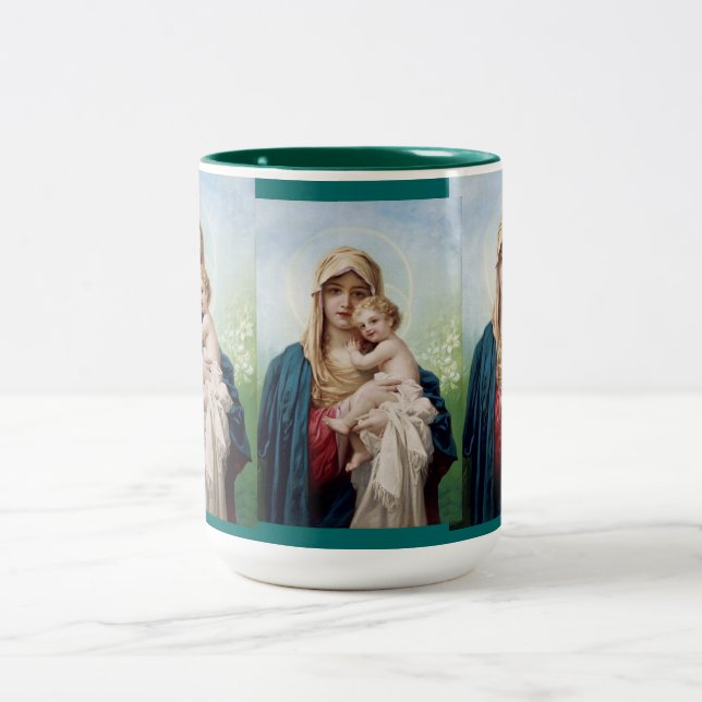 Tasse 2 Couleurs Mary tenant Jésus (Centre)