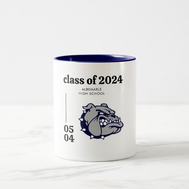 Tasse 2 Couleurs Mascotte Classe de diplômé (Centre)