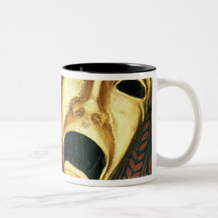 Tasse 2 Couleurs Masques d'or de comédie et de tragédie sur model