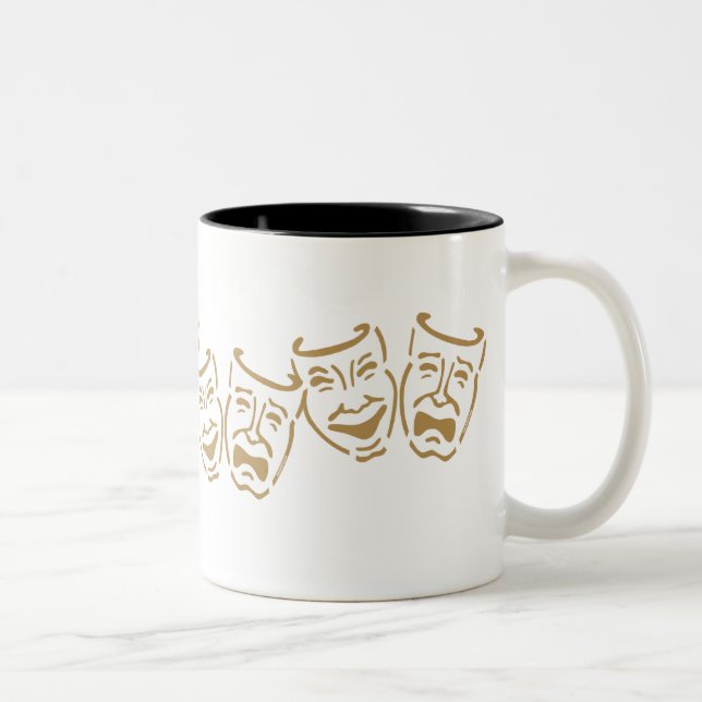 Tasse 2 Couleurs Masques simples de drame (Droit)