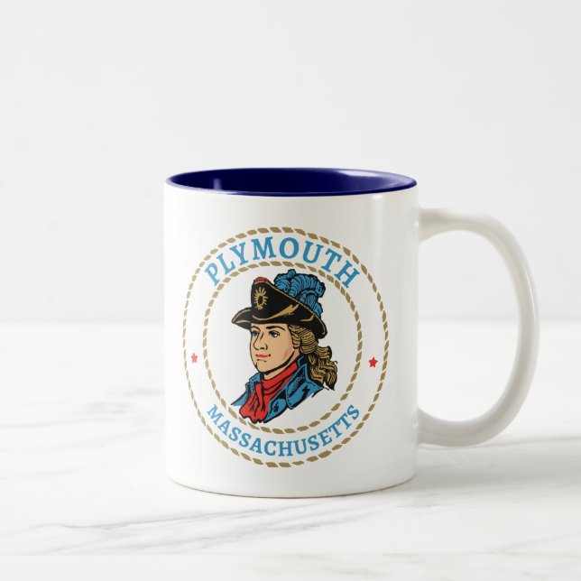 Tasse 2 Couleurs Massachusetts de Plymouth Colonial (Droit)