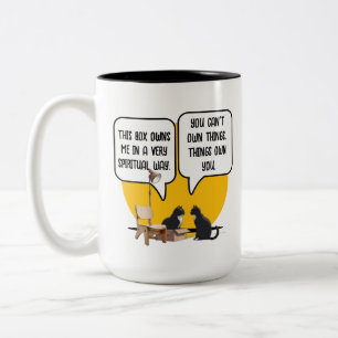 Tasse 2 Couleurs Matérialisme Chat Philosophie Humour