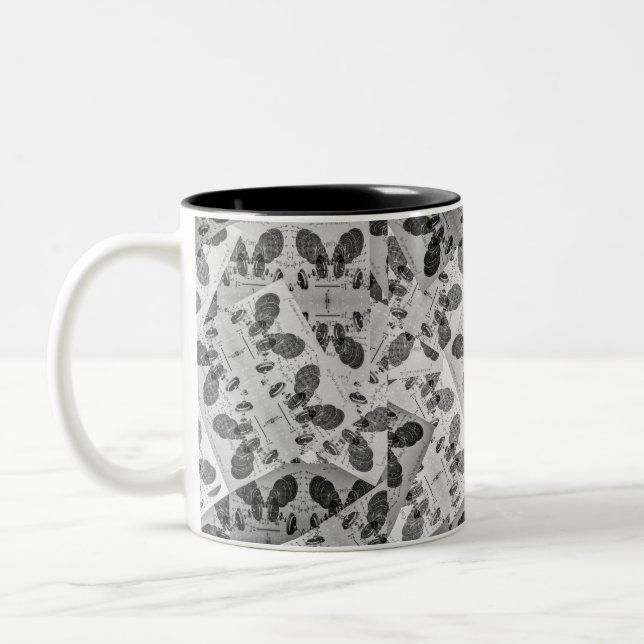 Tasse 2 Couleurs Maths patchwork noir et blanc (Gauche)