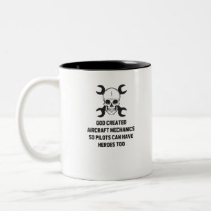Tasse 2 Couleurs Mécanicien d'avion Hero
