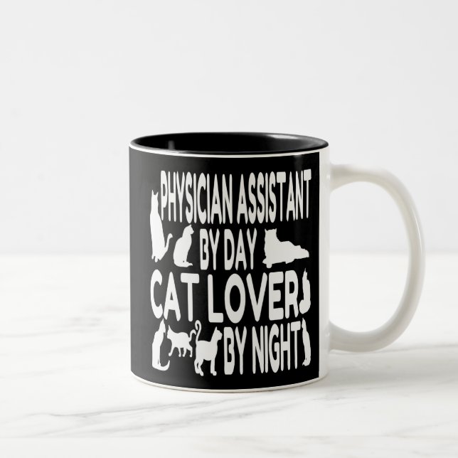 Tasse 2 Couleurs Médecin Amoureux des chats Assistant (Droit)