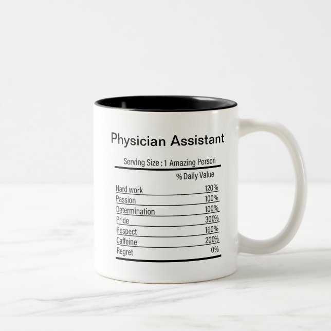 Tasse 2 Couleurs Médecin personnalisé Assistant Nutrition Facts (Droit)