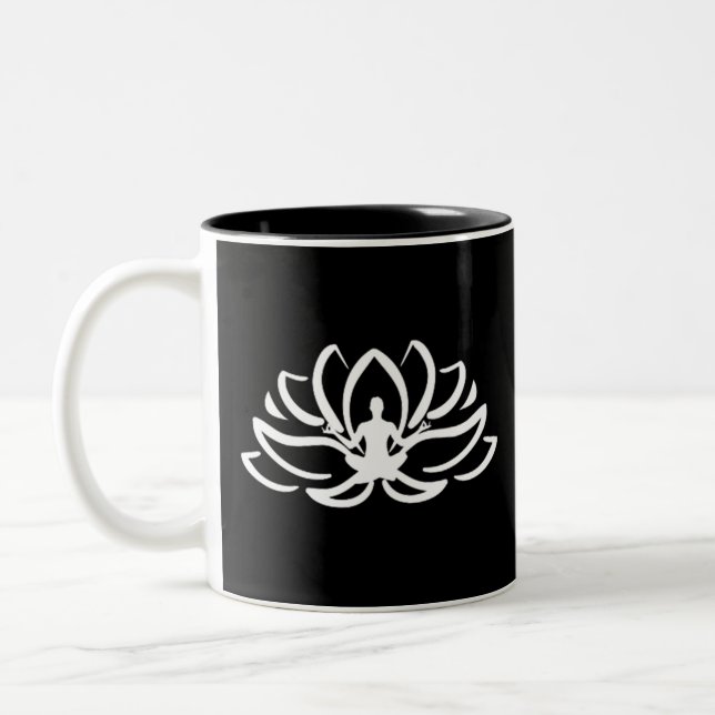 Tasse 2 Couleurs Méditation du yoga Lotus (Gauche)