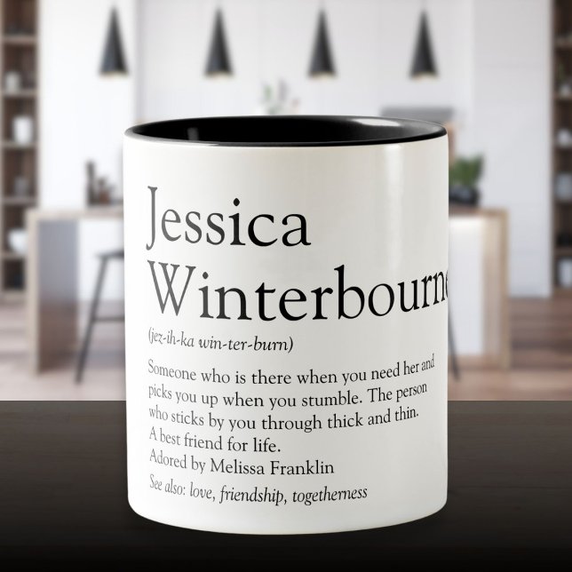 Tasse 2 Couleurs Meilleur Ami BFF Définition Amusant moderne (Best Friend BFF Definition Quote Modern Fun Two-Tone Coffee Mug)