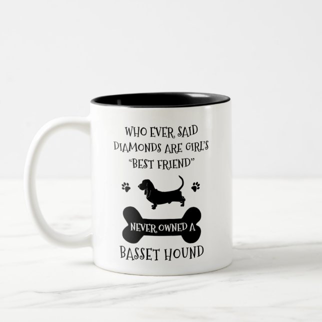 Tasse 2 Couleurs Meilleur ami de Basset Hound Dog (Gauche)