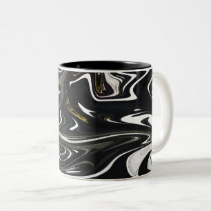 Tasse 2 Couleurs Meilleur art abstrait noir et blanc, peinture abst