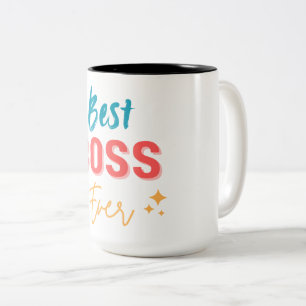 Tasse 2 Couleurs Meilleur Boss Ever - Design d'appréciation coloré