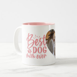 Tasse 2 Couleurs Meilleur Chien Maman Jour Nom Animal Photo Rose