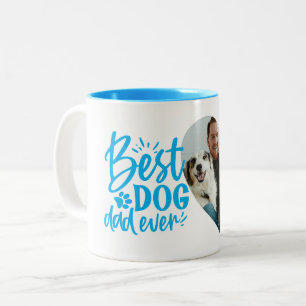 Tasse 2 Couleurs Meilleur Chien Papa Jamais Nom Animal Photo Blue