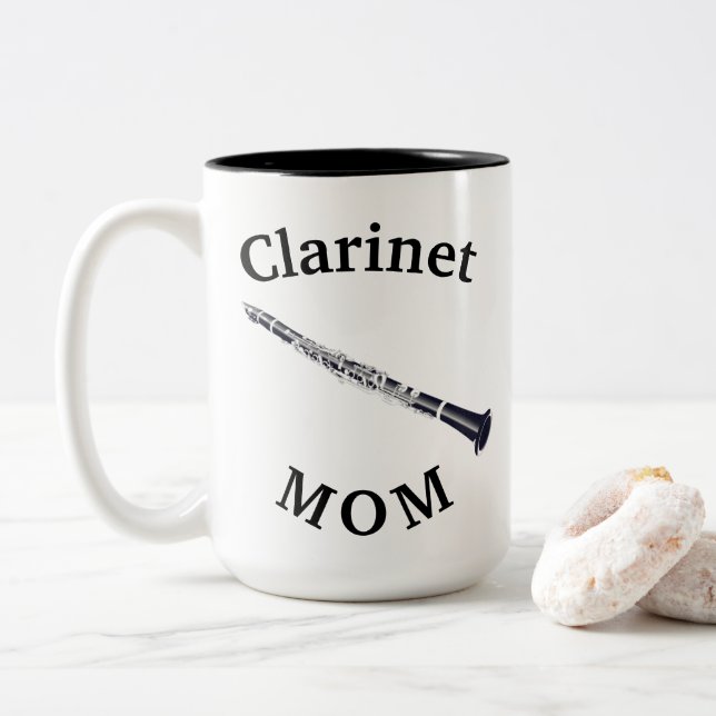 Tasse 2 Couleurs Meilleur "Clarinet MOM" Jamais ! Fête des mères (Avec donut)