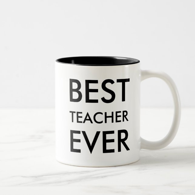 Tasse 2 Couleurs Meilleur enseignant | Cadeau d'appréciation (Droit)