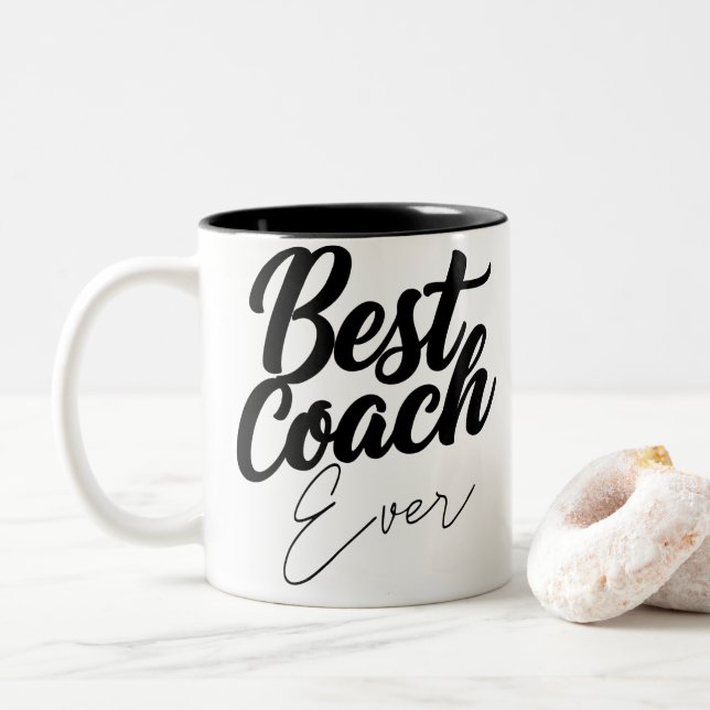 Tasse 2 Couleurs Meilleur Entraîneur Jamais Personnalisé Appréciati (Avec donut)