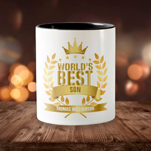 Tasse 2 Couleurs Meilleur Fils au Monde Amusement Or