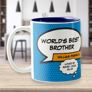 Tasse 2 Couleurs Meilleur Frère Cool Moderne Livre de Bande Dessiné