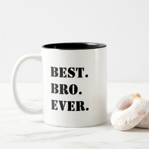 Tasse 2 Couleurs Meilleur frère de tous les temps. Pochoir noir