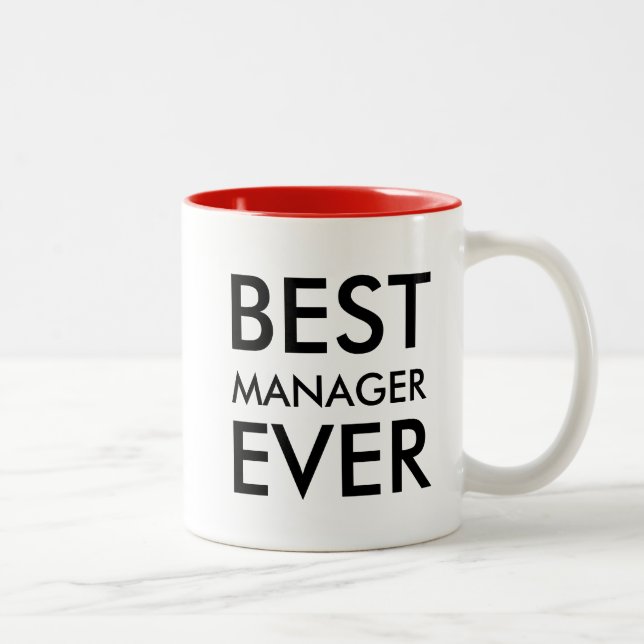 Tasse 2 Couleurs Meilleur gestionnaire jamais | Cadeau de bureau (Droit)