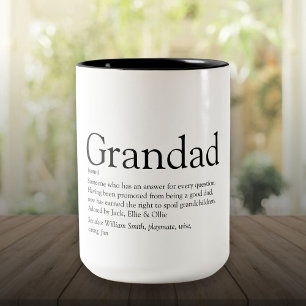 Tasse 2 Couleurs Meilleur Grand-Père Grand-Papa Papa Définition du 