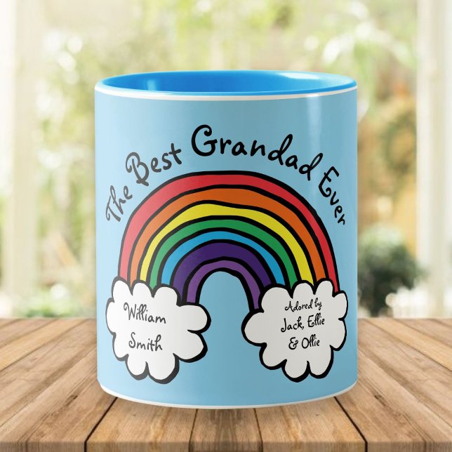Tasse 2 Couleurs Meilleur Grand-Père, Grand-Père, Papa Ever Rainbow (Créateur téléchargé)