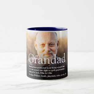 Tasse 2 Couleurs Meilleur Jamais Grand-Père, Grand-Père, Papa Photo