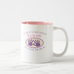 Tasse 2 Couleurs Meilleur Mamaw remet vers le bas le T-shirt